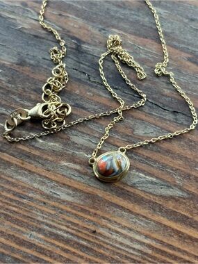 Sterling Silver Gold Vermeil Turquoise Necklace